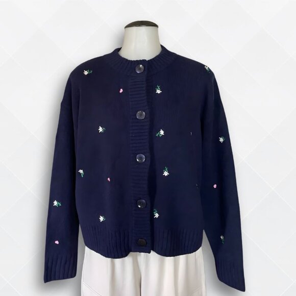 Universal Thread Embroidered Button-Front Cardigan – Navy S (NWT) - WST-100039 - Picture 4 of 5